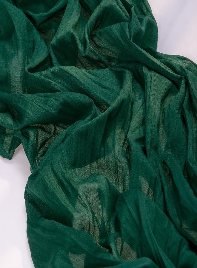 MLMC Emerald Green Table Runner Boho Dark Green Cheesecloth Table Runner 10ft Sheer Gauze Cheese Cloth Decorations for St. Patrick's Day Wedding Bridal Shower Home Party Decor - Image 4